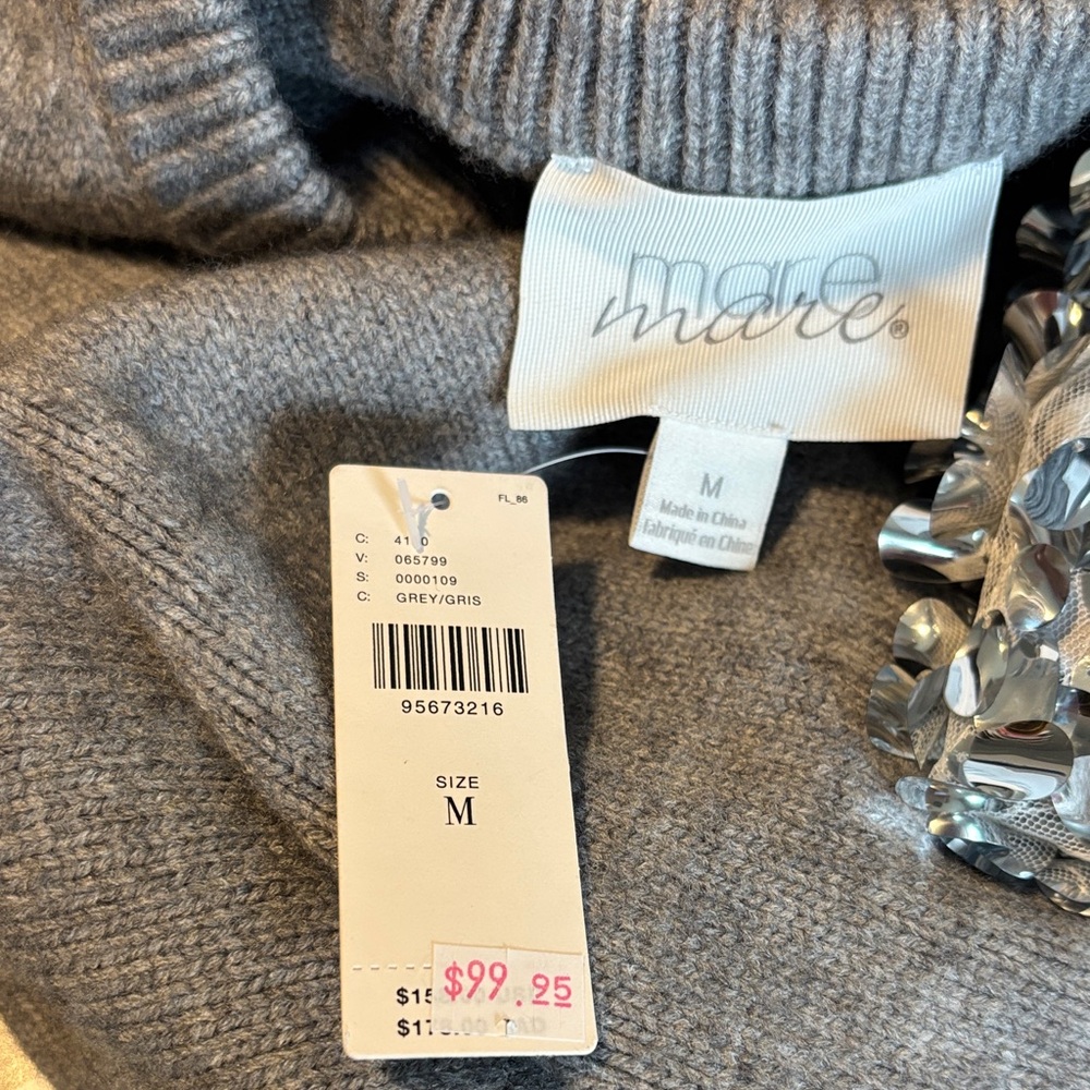 Chic Silver Sequin Mini Skirt Sweater Dress - Picture 8 of 8